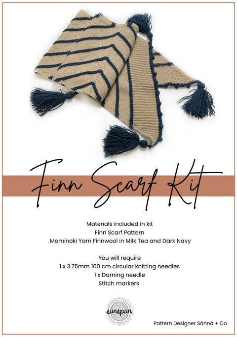 Finn Scarf Kit - Milk Tea and Denim