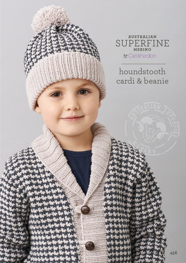 456 Houndstooth Cardi and Beanie