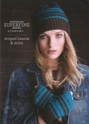 431 Striped Beanie and Mitts Pattern