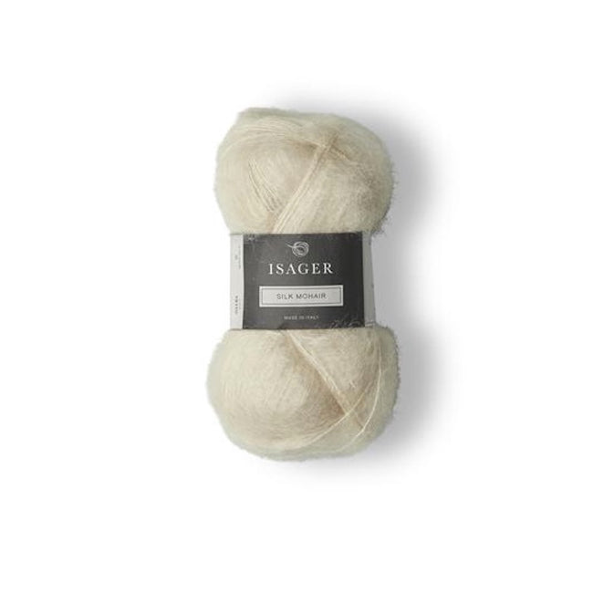 Isager Silk Mohair Colour 0 composed of super kid mohair and  silk