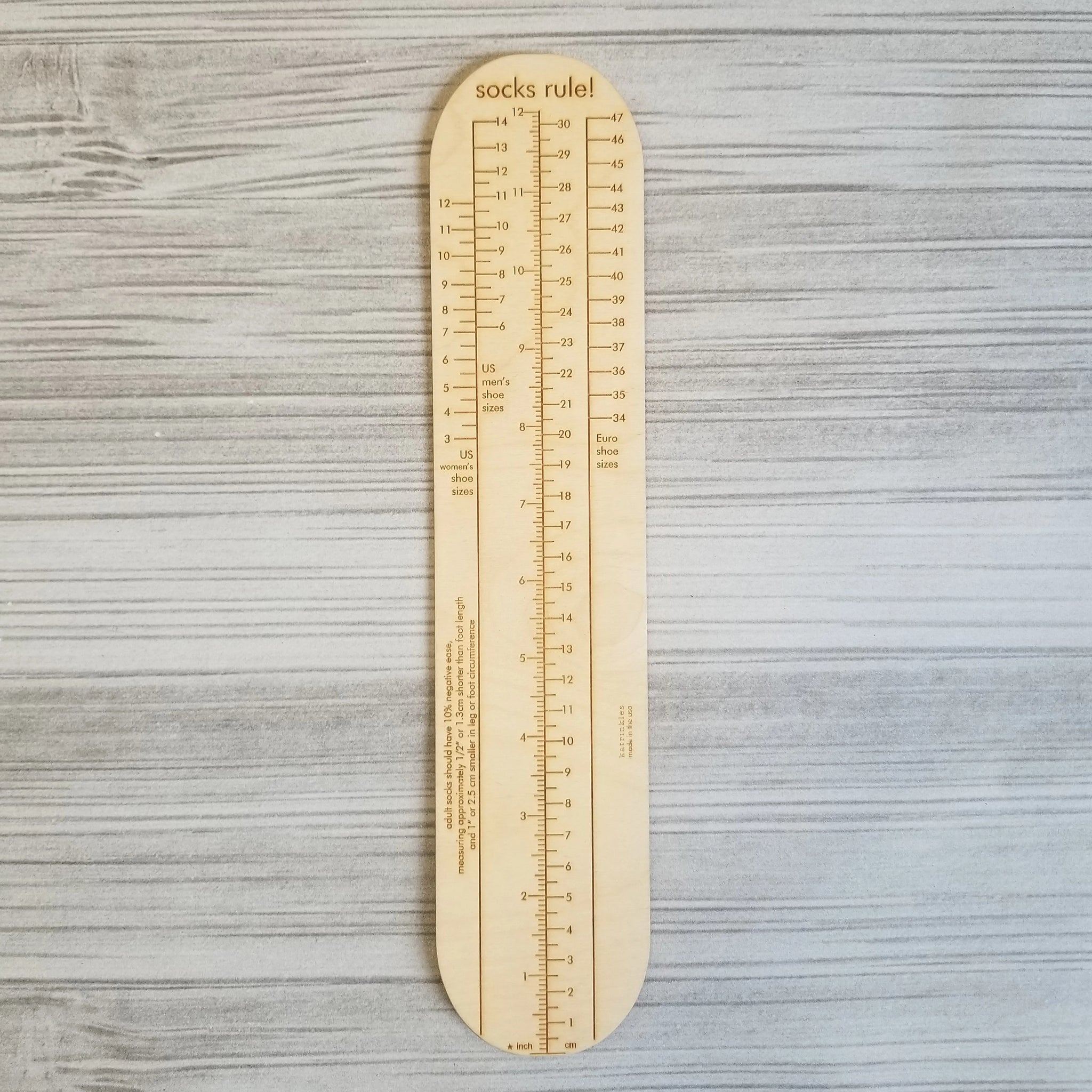 Socks Rule! - Ruler for measuring Socks - Adult | Katrinkles | Tools ...