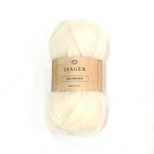 Isager Silk Mohair Colour E0 composed of super kid mohair and  silk